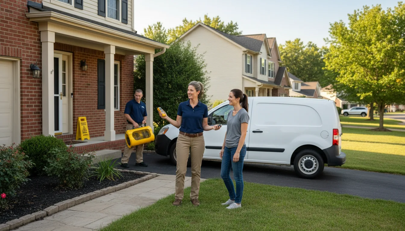 Residential water damage restoration in Check, VA